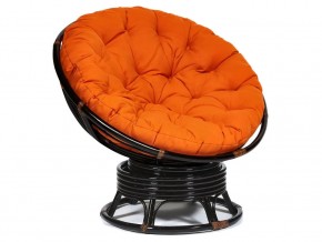 Кресло-качалка Papasan w 23/01 B с подушкой Antique brown, ткань Оранжевый в Качканаре - kachkanar.магазин96.com | фото