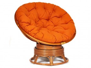 Кресло-качалка Papasan w 23/01 B с подушкой Cognac, ткань Оранжевый в Качканаре - kachkanar.магазин96.com | фото