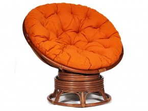 Кресло-качалка Papasan w 23/01 B с подушкой Pecan, ткань Оранжевый в Качканаре - kachkanar.магазин96.com | фото