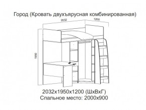 Кровать двухъярусная комбинированная в Качканаре - kachkanar.магазин96.com | фото